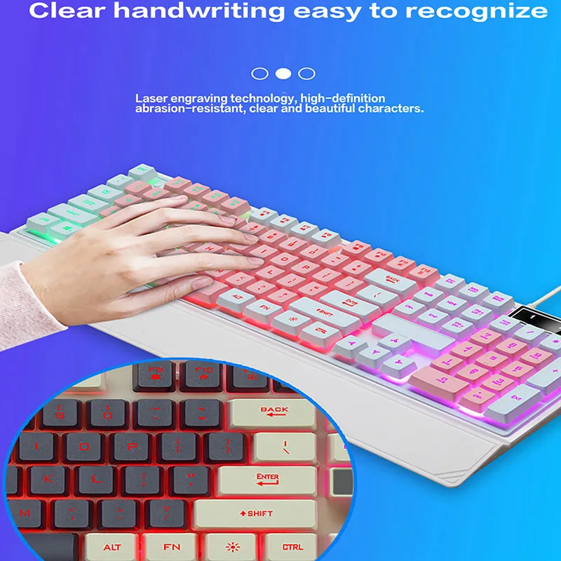 Wired Mechanical Keyboard Full Size 104 Keys,Ergonomic,Backlit Gaming Keyboard with Wrist Rest for PC/Tablet/PS/Xbox/Mac/Laptop