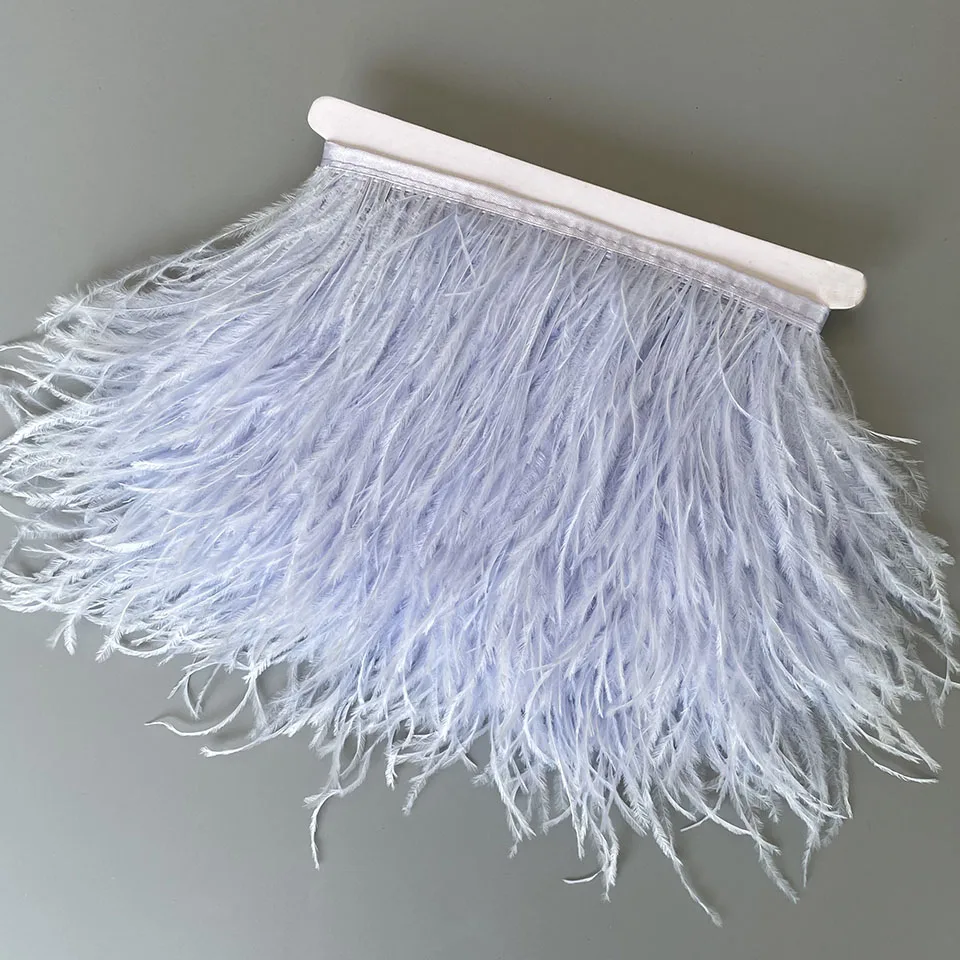 Ostrich Feathers Trim 10 Meter 13-18 CM Feather Plumes Ribbon Selvage For DIY Wedding Dress Decoration Crafts Accessories
