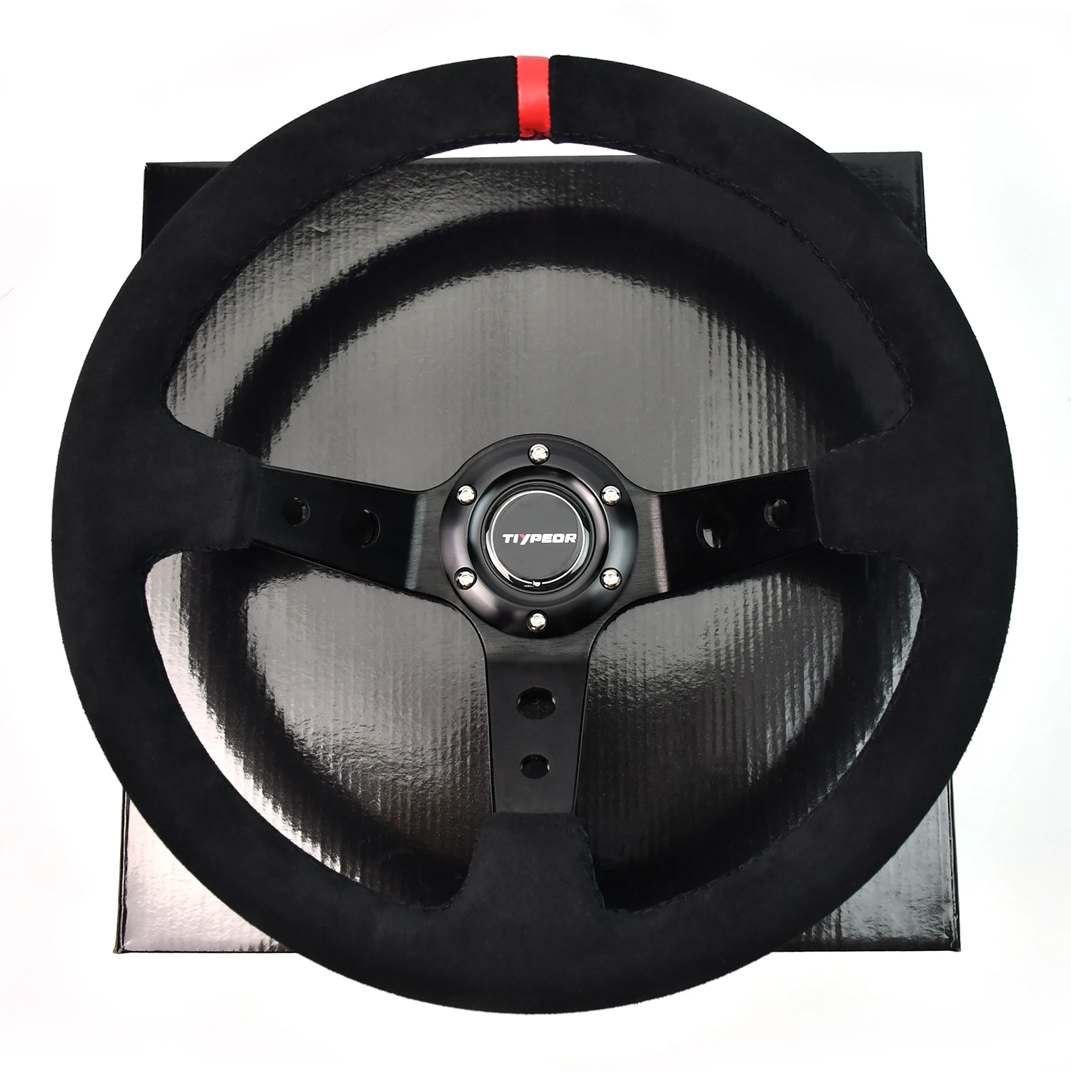 TIYPEOR 14 بوصة JDM جلد الغزال الحقيقي سيارة رالي سباق JDM عجلة القيادة Volantes لشركة فولكس فاجن HONDTOYTA #2