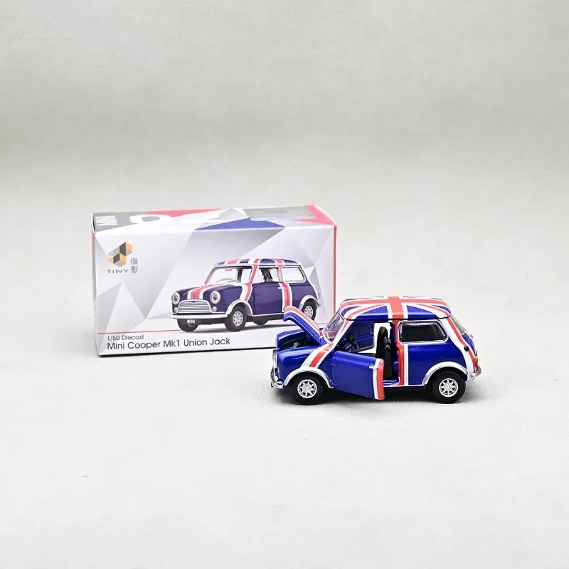 Tiny 1/50 Mini Cooper Mk1 Union Jack Alloy Toy Motor Vehicle Diecast Metal Model Gifts