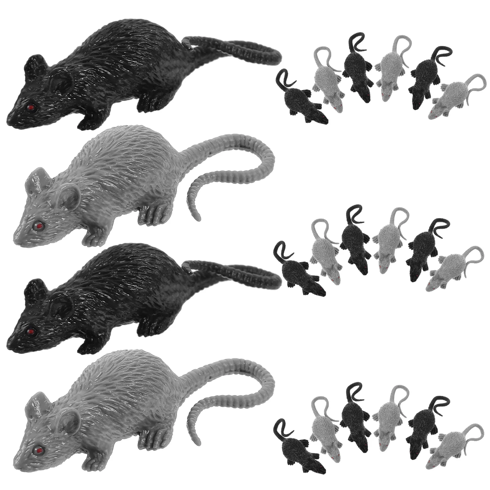 

20 PCS Toy Toys Halloween Party Gathering Tricky Fake Rat Statue Outdoor Scary Mouse Prank Prop Small Model Simulation