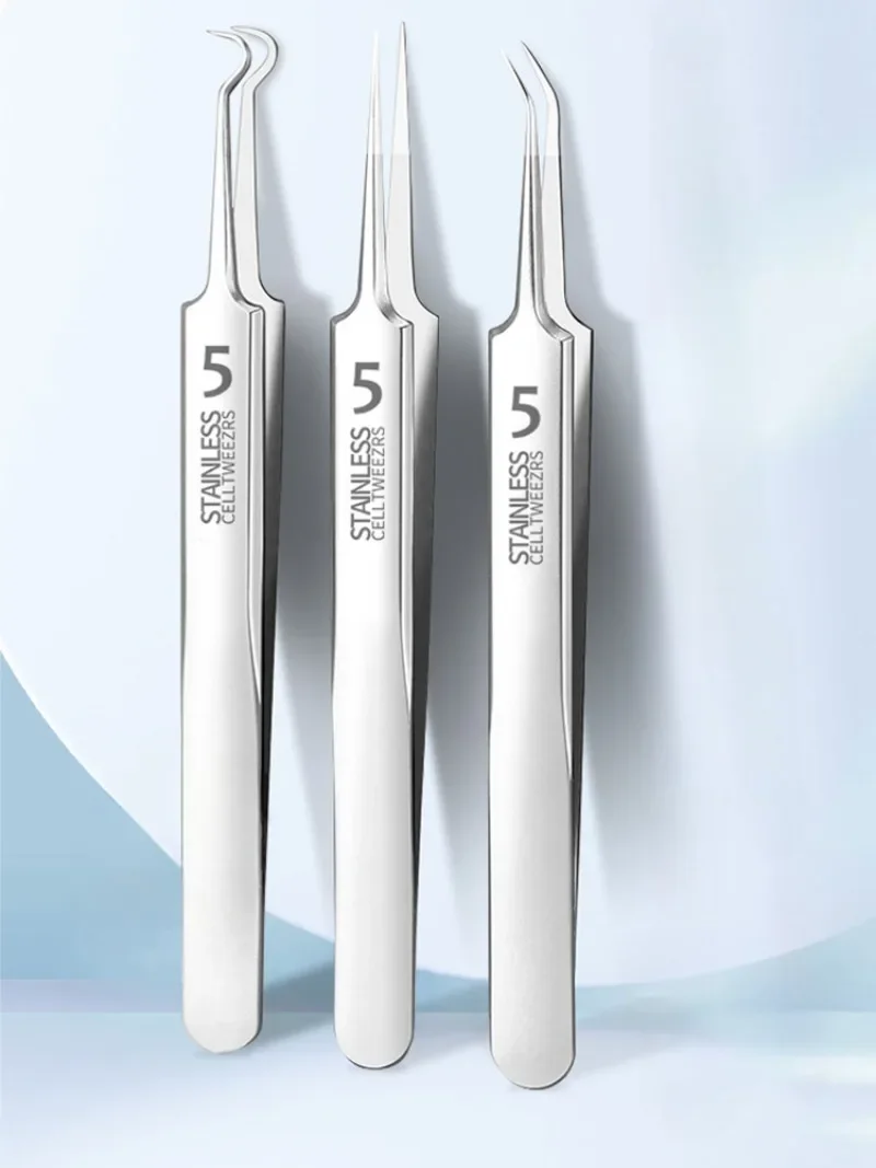 الملقط الألمانية فائقة الدقة خلية البثور البثرة كليب الملقط صالون تجميل خاص كشط إغلاق قطعة أثرية حب الشباب إبرة أداة