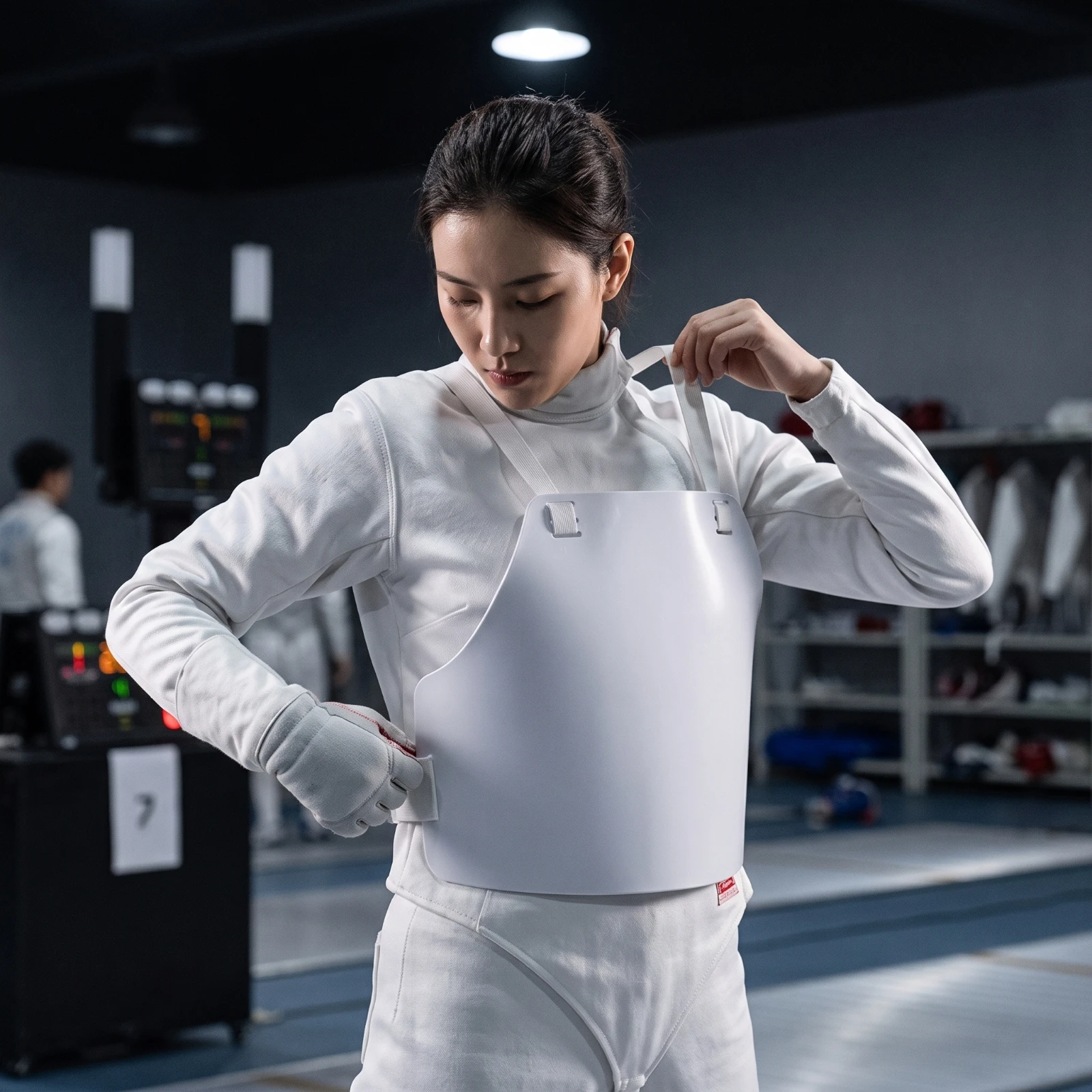 Contoured Fencing Chest Protector Guard Plastron Breathable Long-Lasting for Fencers Competitions - Chest Protection Gear