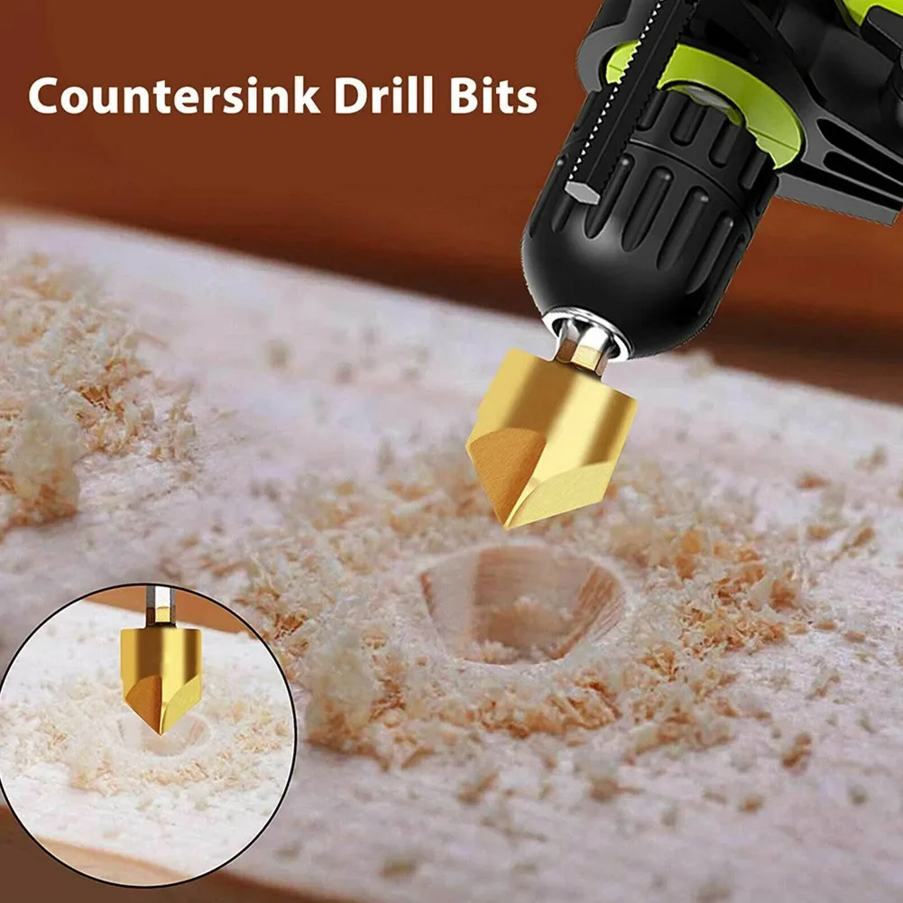 

1/4 6.3mm Hex Shank Chamfer Countersink Countersink Chamfering 5 Flutes 90 Degree Chamfer High Speed Steel Quicker Removal