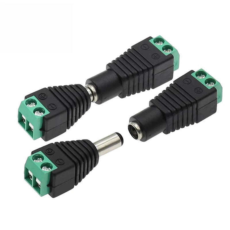 DC-Stecker oder -Buchse, schweißfrei, 5,5 x 2,5 mm, grüner Anschluss, Netzteil, neue Art von Adapterkabelende B5