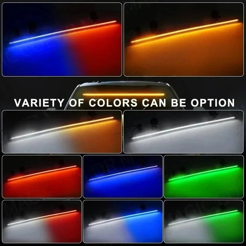 12V 24V Emergency LED Strobe Light Bar With 3030 Beads Red Blue Amber White Green Flash Warning Lamp For Car Windshield