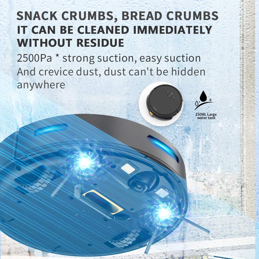 OEM Robot Aspirapolvere Pulizia dei Pavimenti Spazzare Mop Aspirador Ricarica Aspirapolvere Intelligenti Wi-Fi TUYA Alexa Elettrodomestico