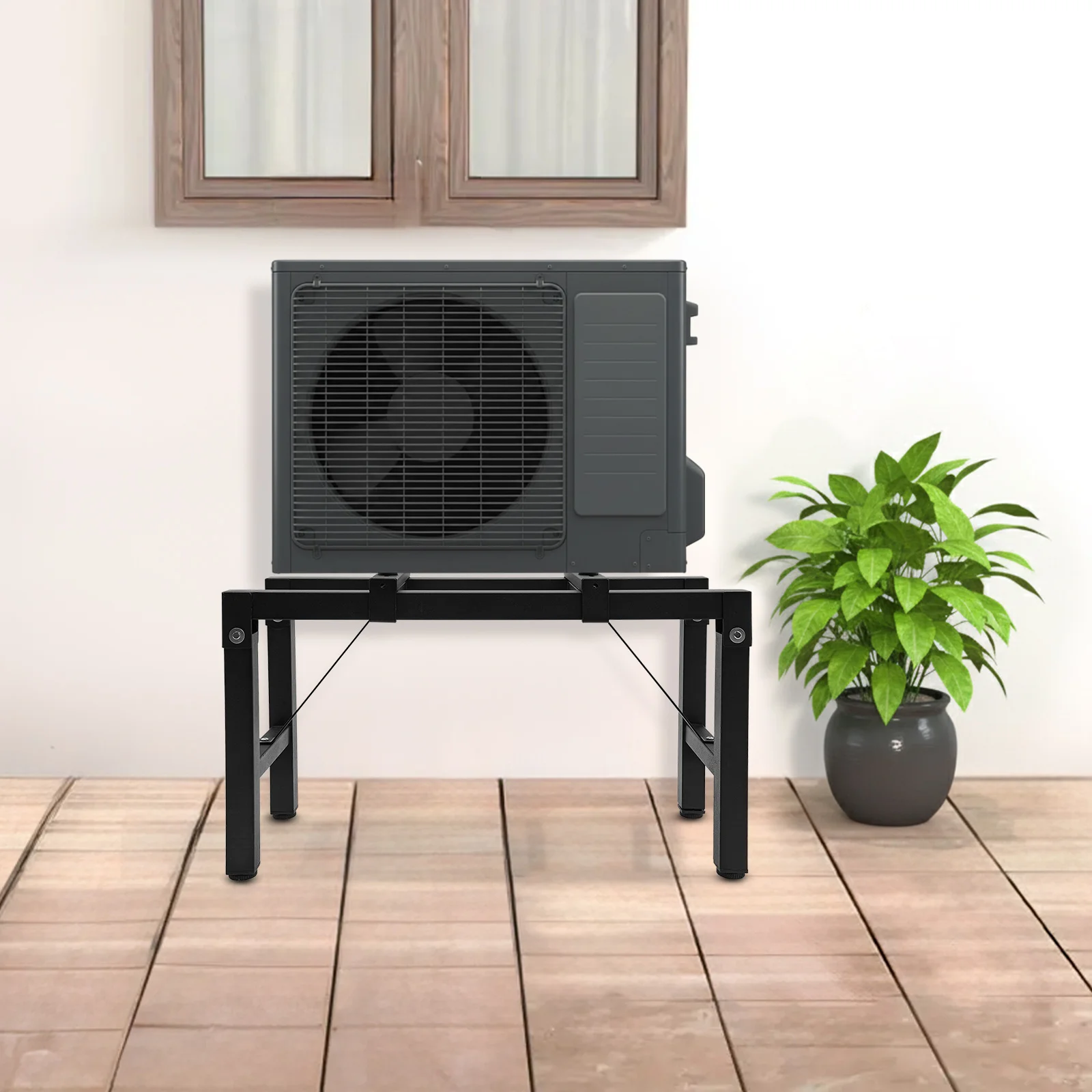 

Black Rectangular Air Conditioner Support Base,Mini-Split Carbon Steel Ground Stand for Installation Air Conditioner