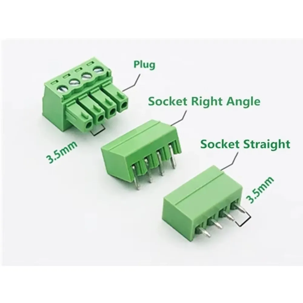 10Sets 2EDG-5.08mm PCB Terminal Block Vertical Plug Right Angle Plug-In Terminal Block 2-6P Straight Style