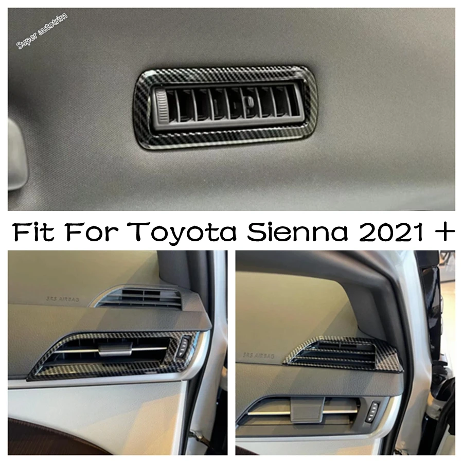 

Car Interior Air Conditioning AC Outlet Vent Trim Cover Fit For Toyota Sienna 2021 - 2023 Wood Grain / Carbon Fiber Look / Matte