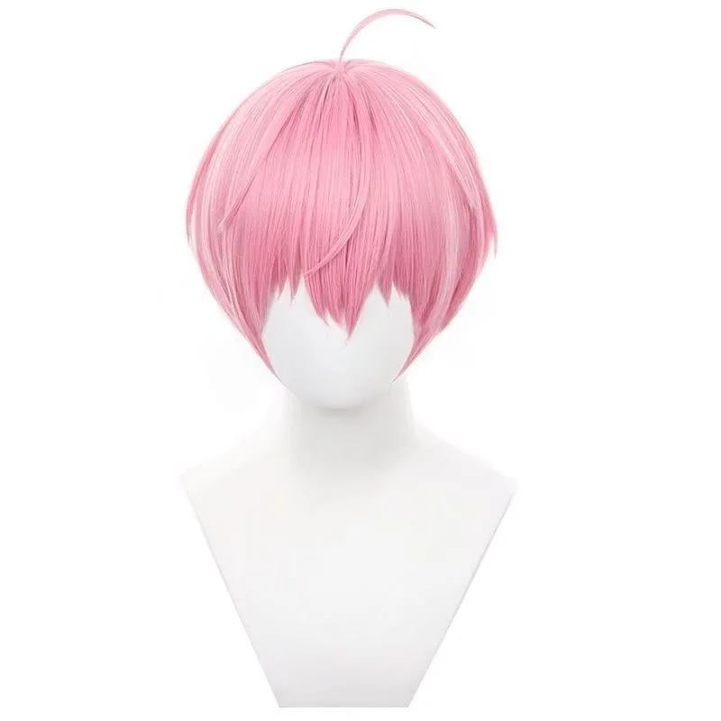 Pink Long Short Double Ponytail and Dumb Hair Short Hair Time Agent Anime Li Tianxi Cosplay Styling Cosplay Wig