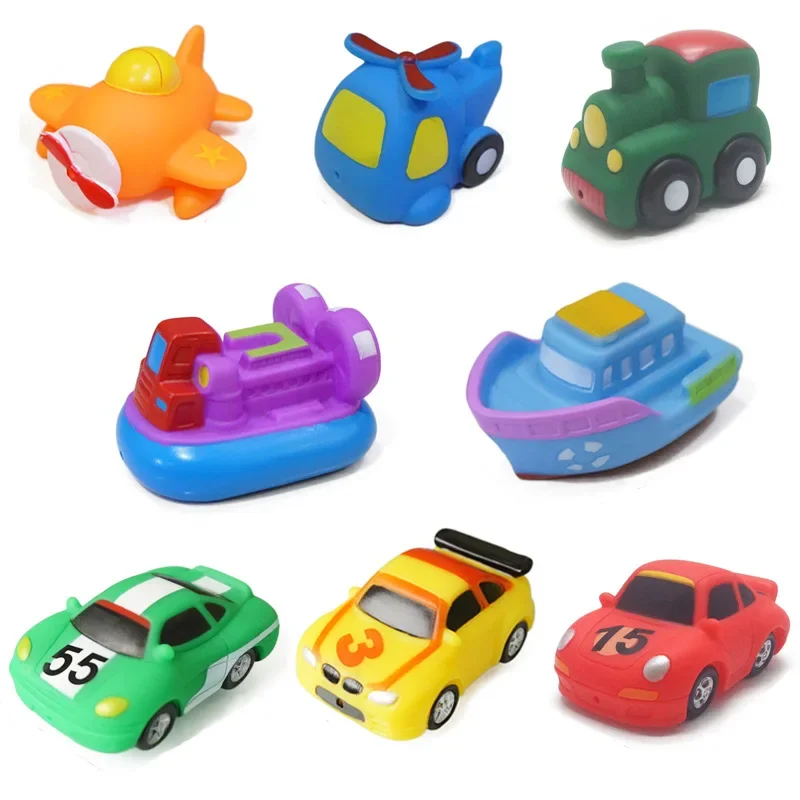 

Bath Toys Swimming Pool Toys for Kids Cartoon Transportation Vehicle Boat Soft Rubber Bathroom M