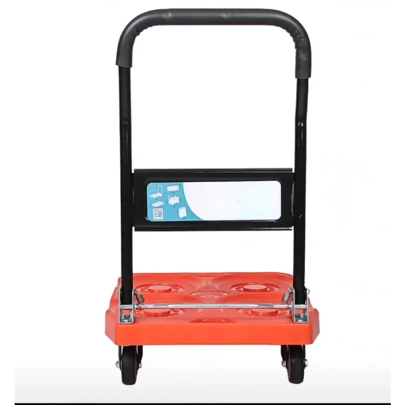 Thickened silent folding and pulling warehouse small flat, moving truck hand-towed hotel large four-wheel
