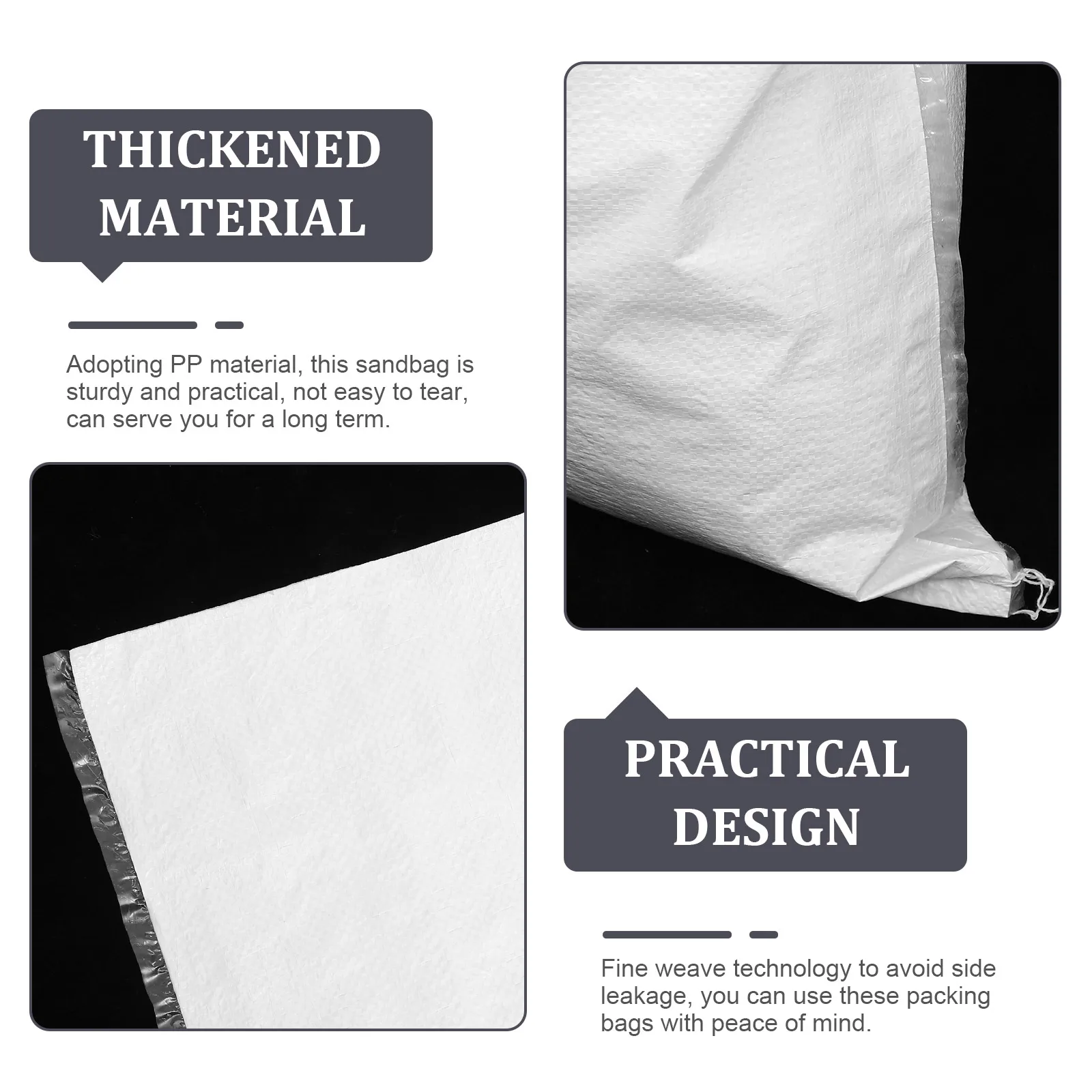 5개 방수 직조 가방, 강력한 홍수 방지 가방, 차도 게이트용 물 차단 솔루션, 빈 포장 가방