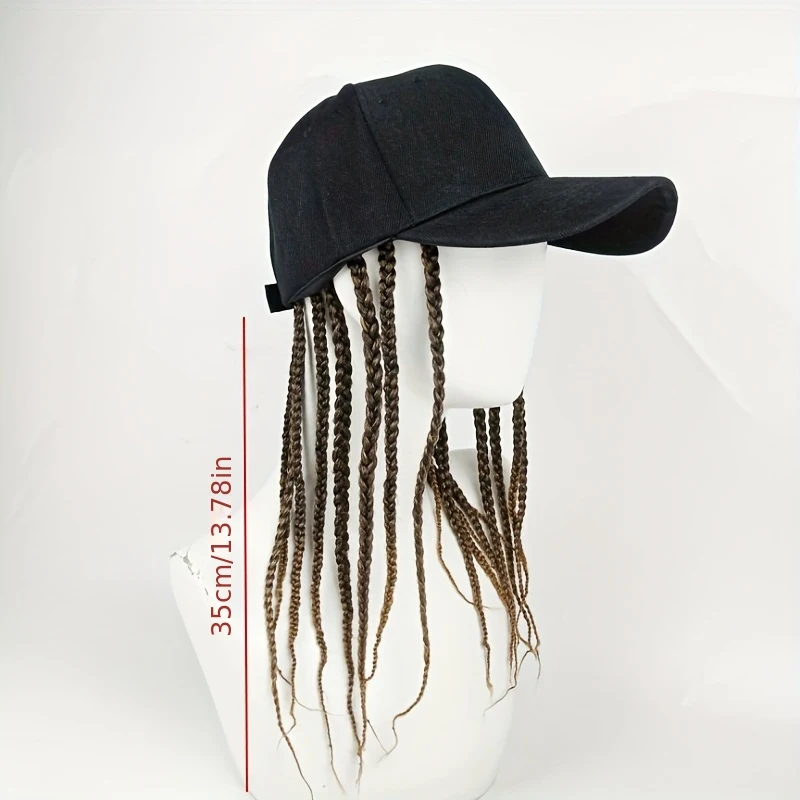 Summer Hip-Hop Braid Wig Men Women Pre-Made Dreadlock Ponytail Hat Summer Faux Locs Baseball Cap Street Dance Wear