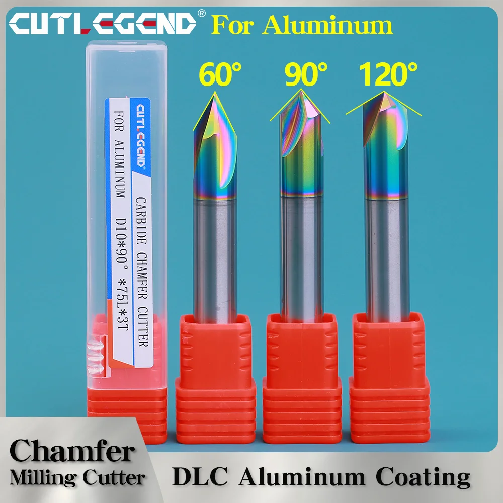 

CUTLEGEND 60° 90° 120° Degree Angel Chamfer Milling Cutter Carbide 3 4 5 6 8 10 12 16mm diameter Chamfering Mill Deburring Edges