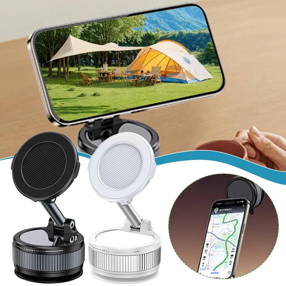 New Magnetic Vacuum Adsorption Mobile Phone Holder For Magnetic Car Folding Rotating Phone Holder N7d3