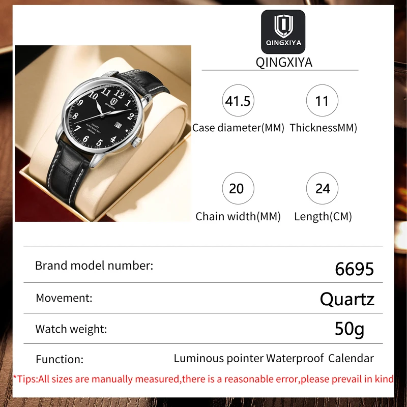 QINGXIYA Fashion Date Quartz Mens Watches Top Brand Luxury Leather Strap Male Clock Sport Mens Watch Hodinky Relogio Masculino