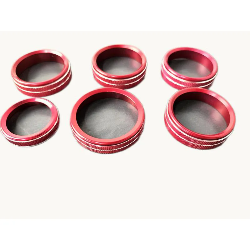 6PCS Aluminum Alloy For 2016-2021 Ford F150 Central Control Air Conditioning Heat and Car headlight Volume Knob Switch Cover
