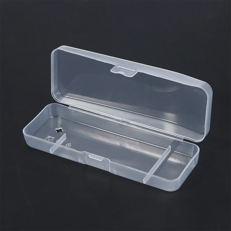 Caja de afeitar portátil para hombre, contenedor para máquina de afeitar, caja de almacenamiento de plástico transparente