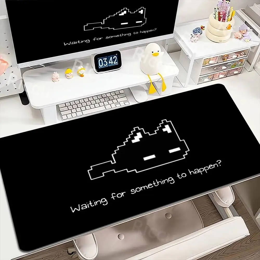 Aesthetic Simple Outline Kitty Graphic Art Non‑Slip Rubber Mouse Pad For Accurate Mouse Control Gaming Laptop Desktop Work