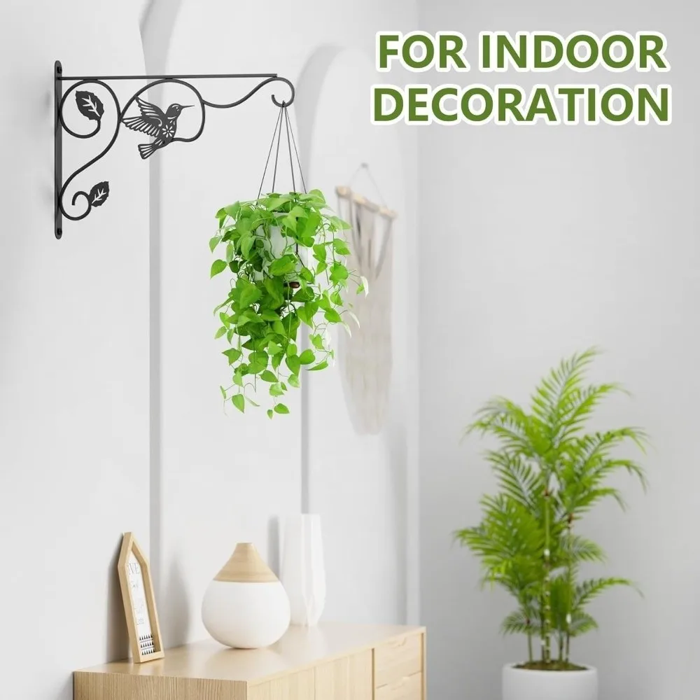 Heavy Duty Metal Wall Plant Hooks Sturdy with Screws Feeding Bird Rack Wall Hangers 12 Inch Hanging Bracket Indoor Outdoor
