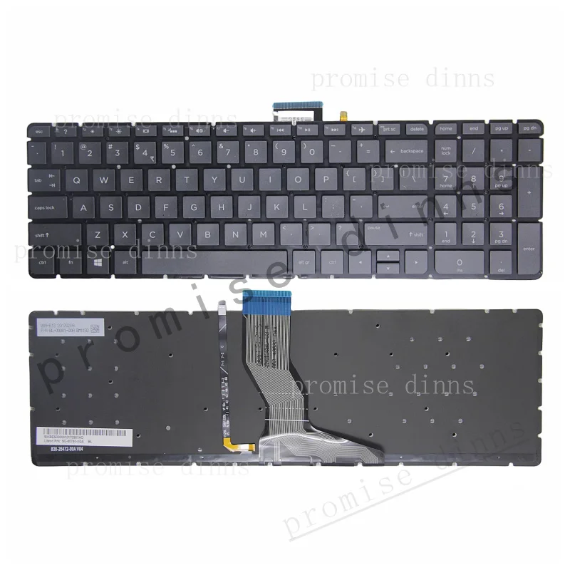 M  for HP 15-AB 15-AK 15-AX Q159 C122 Q172 Q173 Q174 I125 Q162 backlit US keyboard black/SILVER/green