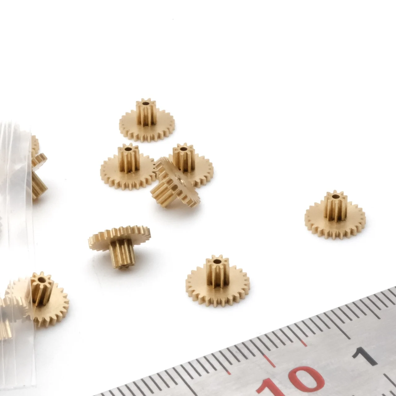 0.3M 8T 24/32T Double Copper Gear Set for 0.95 0.98 1MM Spur Tooth Scale 1/10 RC Car Aircraft Toy Model