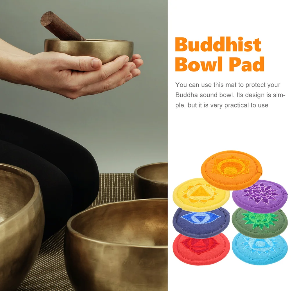 7 Pcs Bowl Bottom Mat Cushion for Tibetan Singing Sound Pillow Music Holder Pad Instruments Buddha