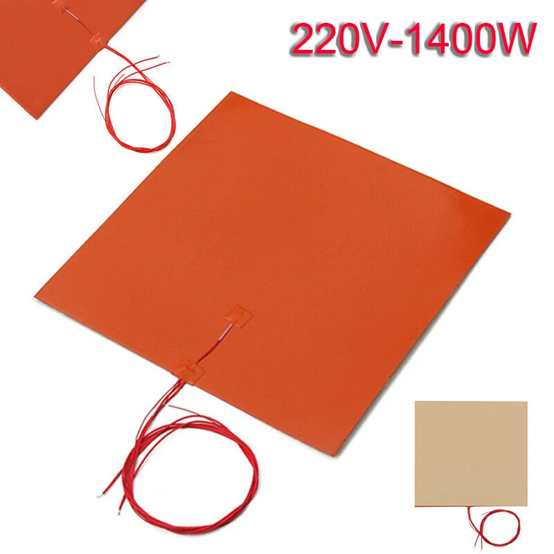 110V / 220V 1400W Silicone Rubber Heat Mat Heating Pad Heater Mat Insulation For Waterproof Heat Bed 400x400mm