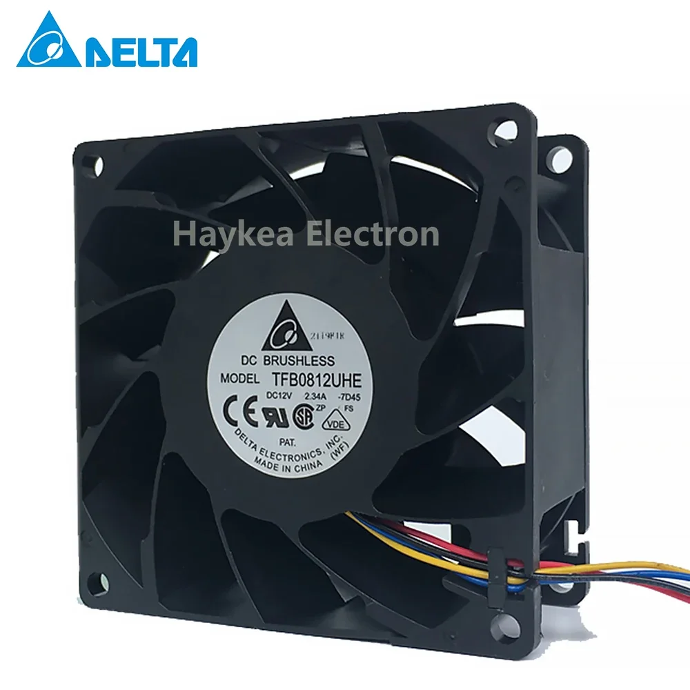 For Delta TFB0812UHE -5H2L DC12V 2.34A Server Square inverter axial cooling fans 80x80x38mm