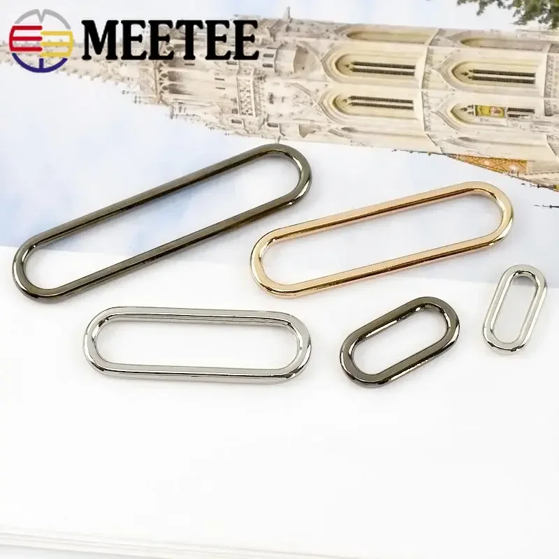 20Pcs 15-60mm Oval Metal Buckles for Shoes O D Ring Clasp Bag Strap Hooks Windbreaker Adjustment Buttons DIY Garment Accessories