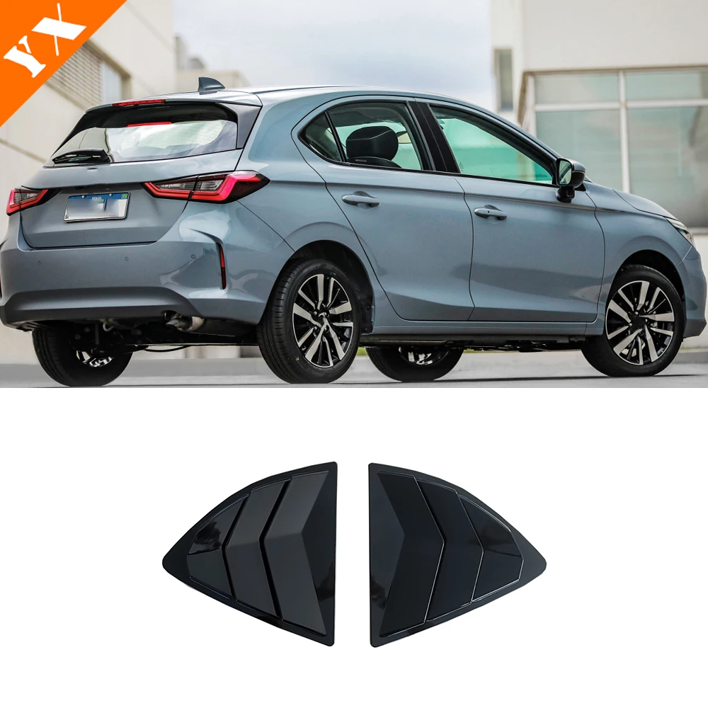 Dla Honda CITY akcesoria 2020-2024 boczna szyba tylne skrzydło spojlera samochodu trójkątne przycięcie wykończenie ABS węgielna czerń wykończenie 2 szt