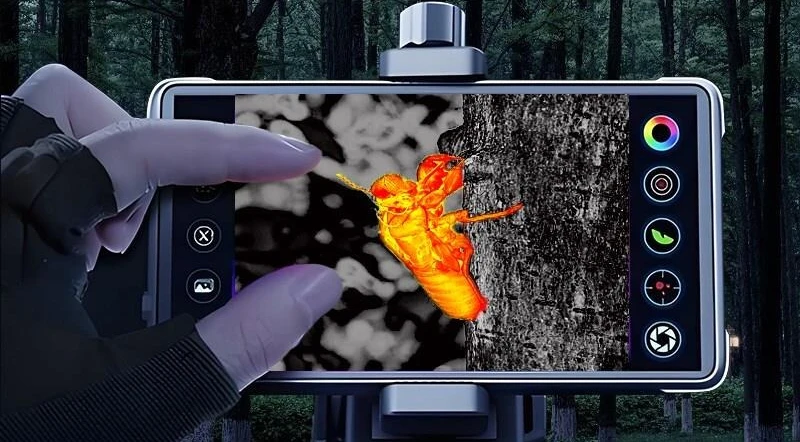 Mobile phone high definition thermal imaging outdoor search cicada artifact night telescope thermometer
