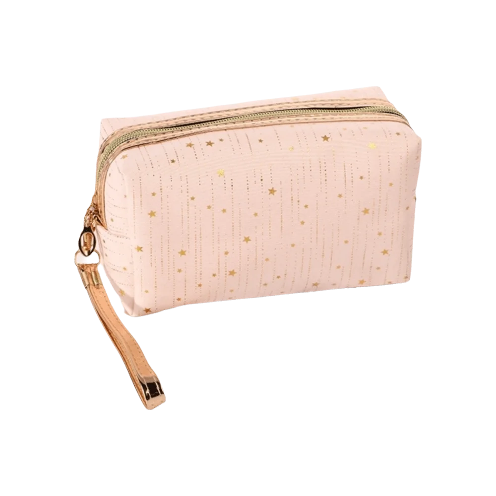 Fashionable Large Capacity Makeup Bag Rainproof Gold-tinted Cosmetic Bag Breathable Lightweight Storage Bag Travel