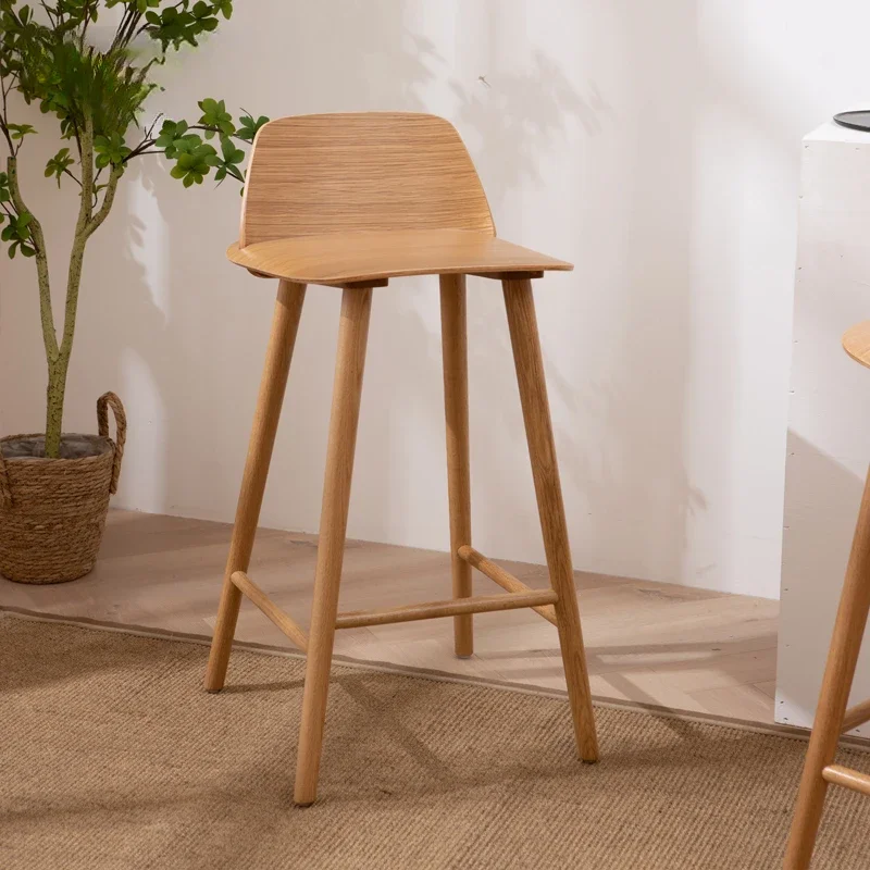 Tabouret de Bar en bois massif de styliste nordique, moderne et Simple, matériel de Protection de l'environnement, tabourets de salle à manger