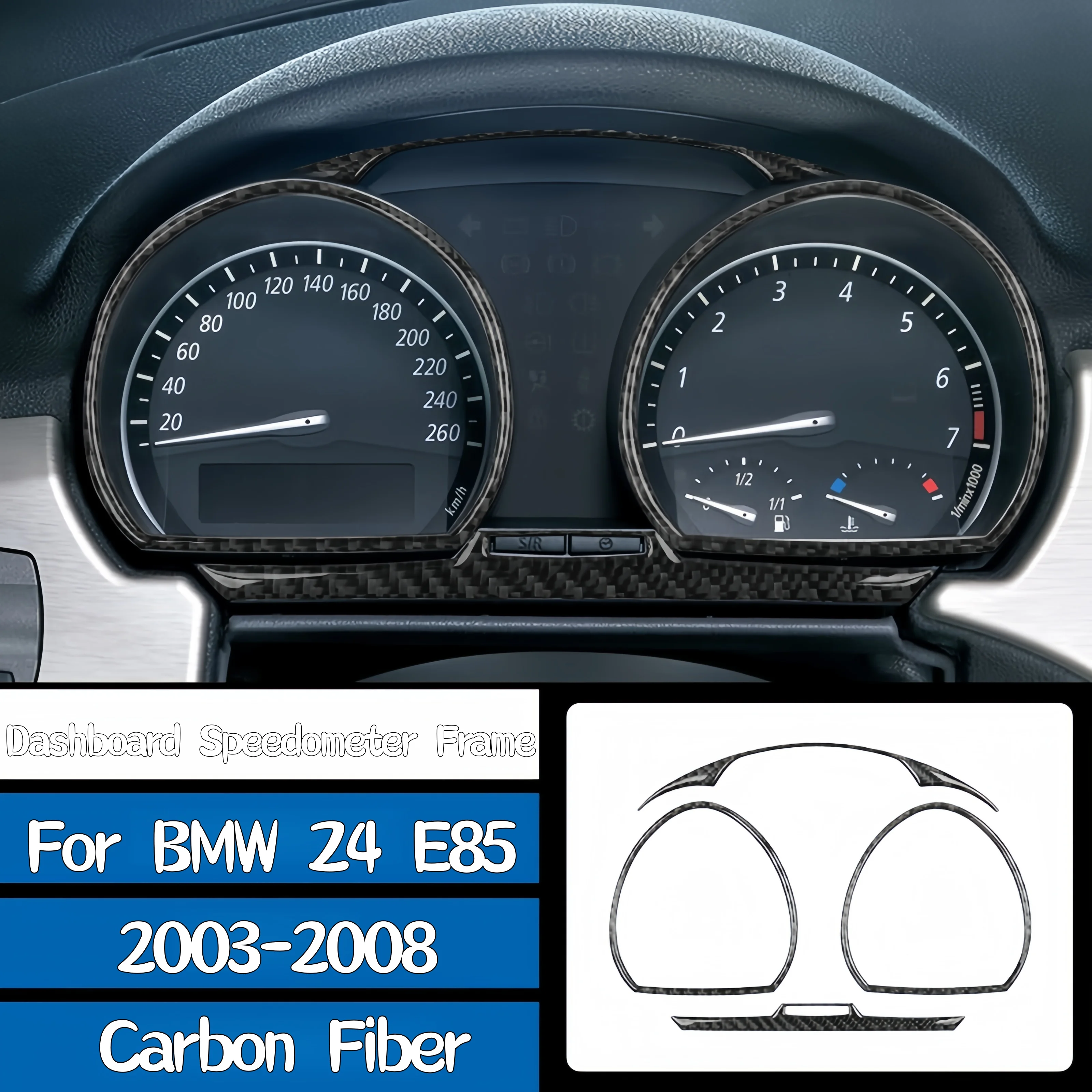 

Для BMW Z4 E85 2003-2008 аксессуары для интерьера из углеродного волокна, автоматическая приборная панель, панель спидометра, объемная декоративная крышка, наклейки