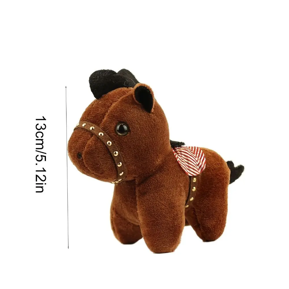 Pônei dos desenhos animados pingente mascote boneca corcel boneca animal de pelúcia chaveiro estilo chinês mochila pingente de pelúcia cavalo chaveiro