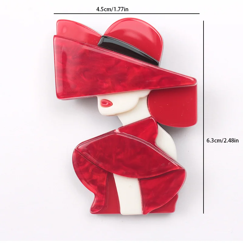 handmade fashion accessories acrylic cartoon women portrait brooches popular clothing bag accessories