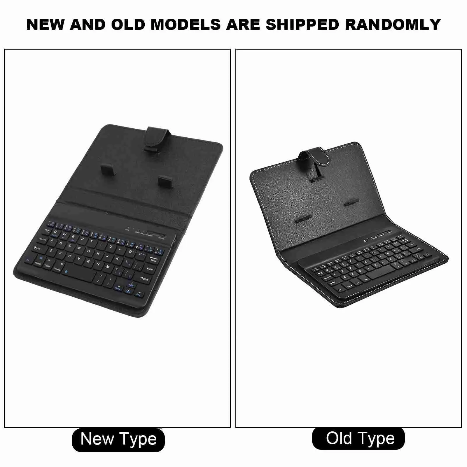 Universal Wireless Bluetooth Keyboard Flip Case Cover with Stand for IOS/ Android Phones Black