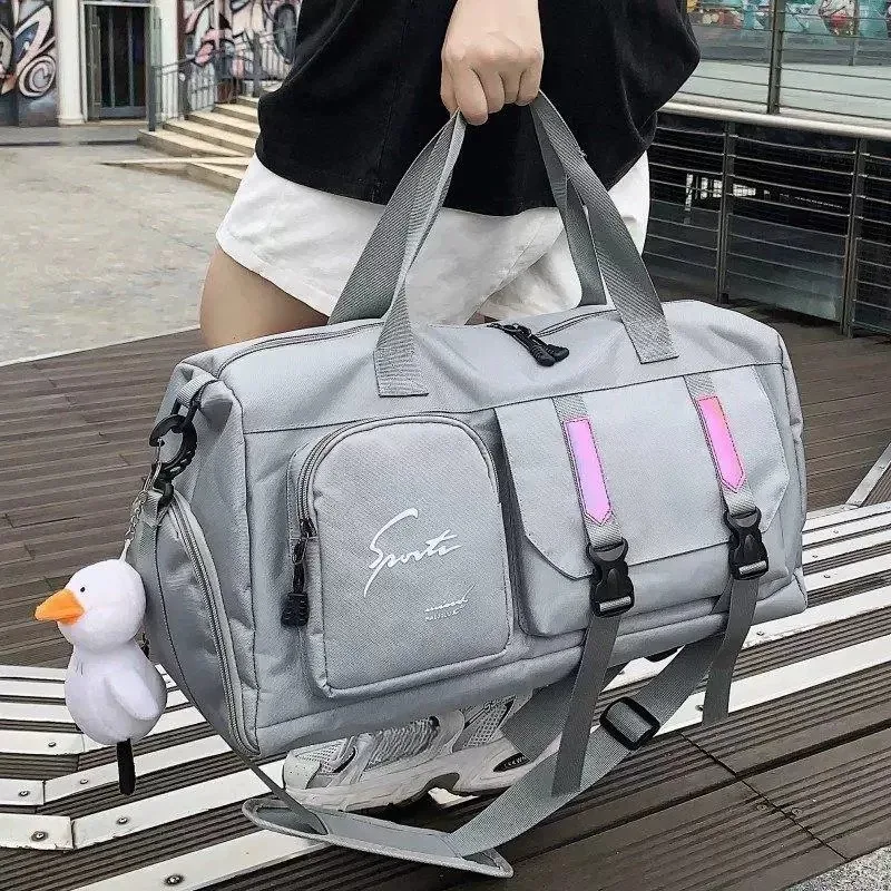 大容量フィットネス旅行兼用バッグ-メンズ学生寮服靴用手持ち収納バッグ-短期旅行用