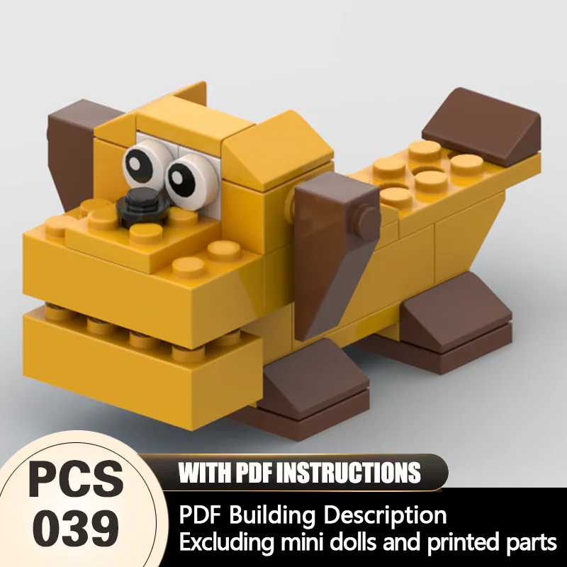 

Creators Animal Series Model MOC Building Bricks Yellow Dog Modular Technology Gifts Holiday Assemble Children Toys Suit