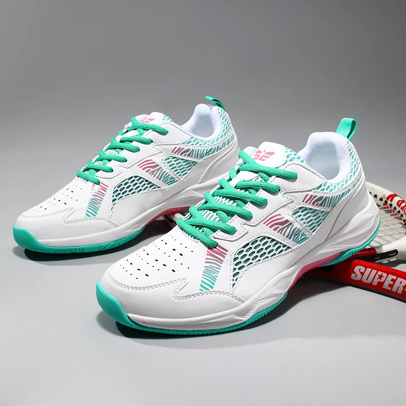 Men Women Badminton Shoes Table Tennis Shoes for Volleyball Handball Sports Sneakers Anti-Skid Mesh Breathable Field Training