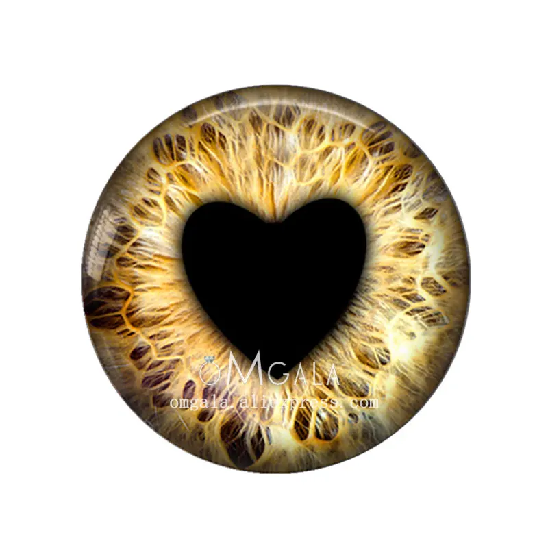 Love Heart Shape Toys Dragon Eyes Ragdoll Eyeball DIY Jewelry 8MM-30MM Round photo glass cabochon demo flat back Making findings