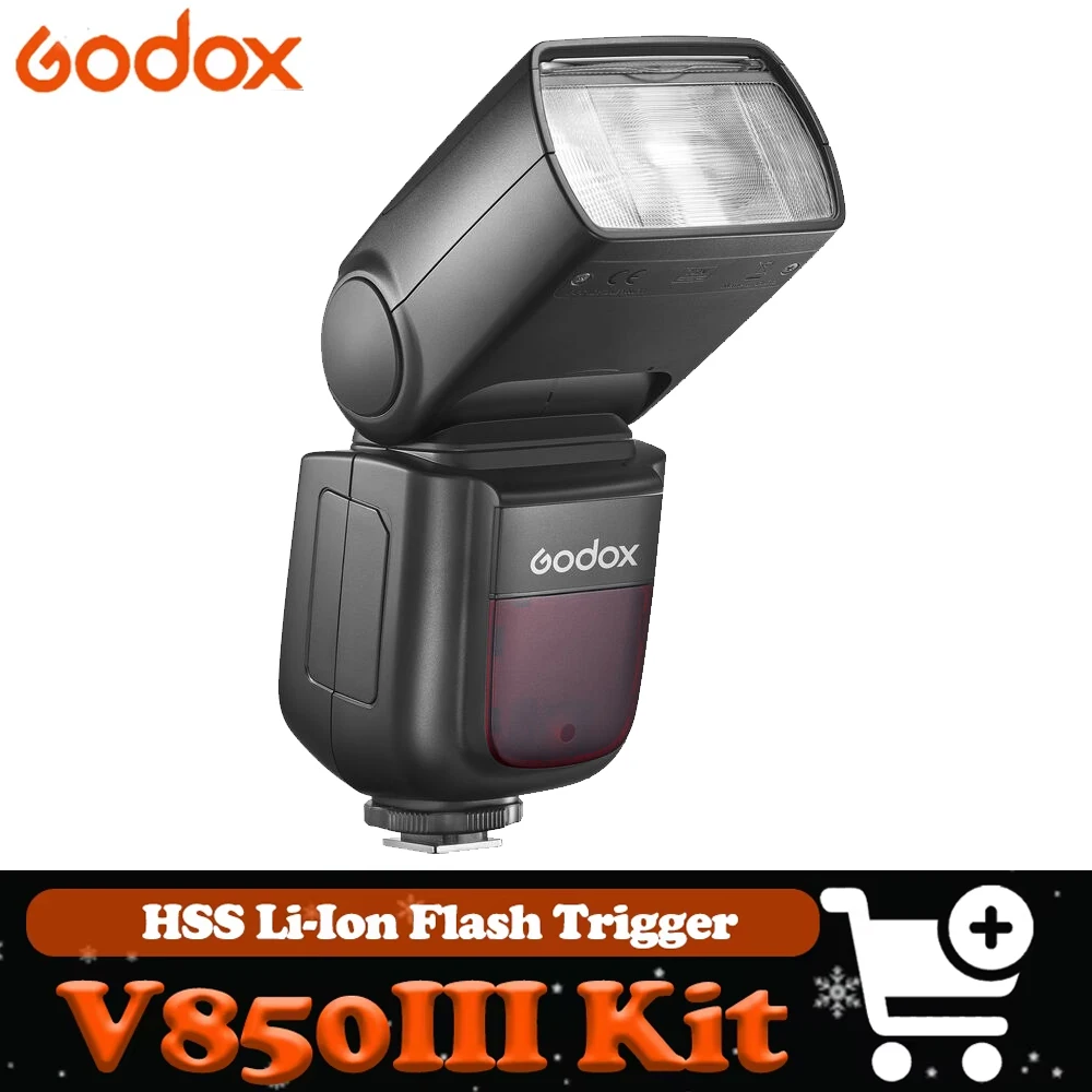

Вспышка Godox V850III Li-Ion GN60 с поворотом вверх на 7-120° ° Вспышка для камеры с временем повторной зарядки 1,5 с (76 Вт·с)