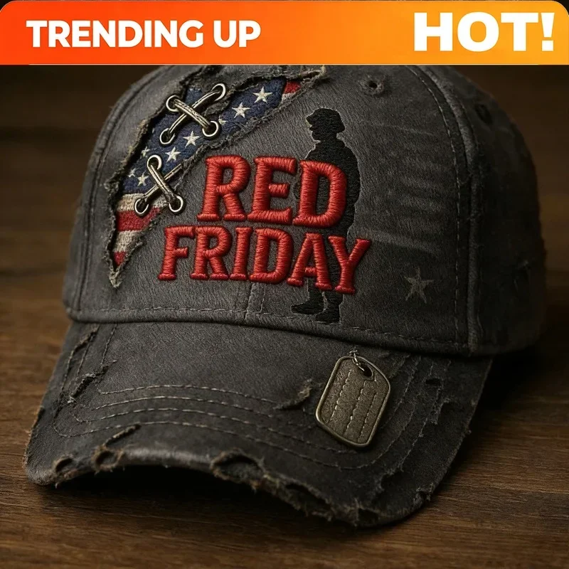 Customization Hats Red Friday Inspired Embroidered Baseball Cap, Vintage Distressed Adjustable Casual Hat