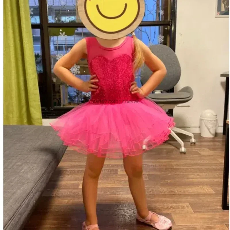 

Beautiful Girl Ballet Skirt Top Glitter Fluffy Skirt Girl Stage Group Performance Girl Dance Ballet Costume Dress