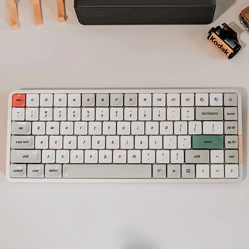 LCK - Keycap Bertema Visual Sublimasi PBT Kustom Keycap Sumbu Rendah Gaya Retro Tutup Kunci Titik Putih Sederhana Desain Pengrajin