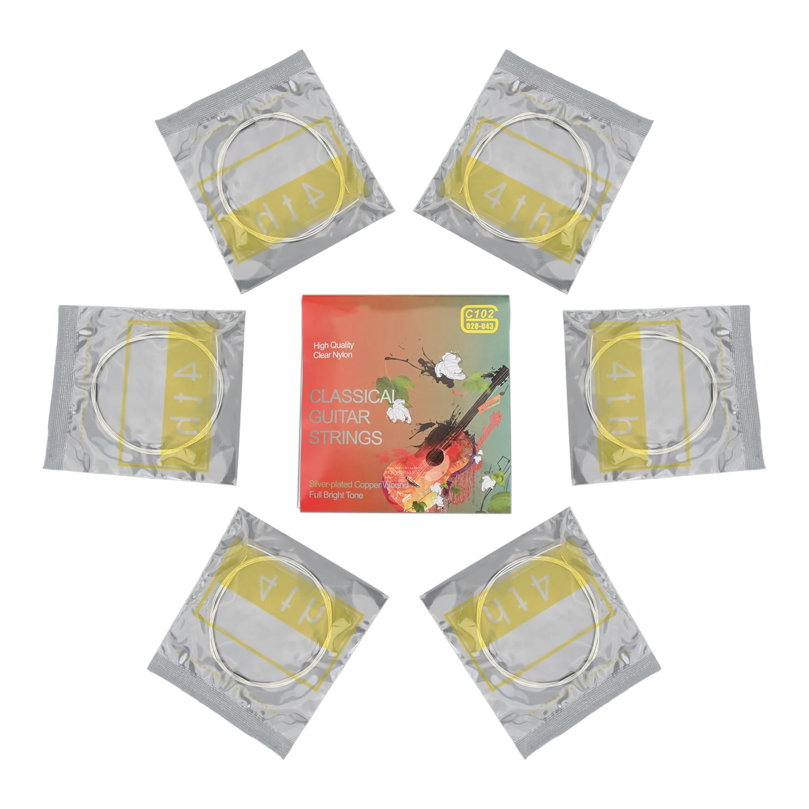 New Guitar Strings Classical Guitar Transparent & White 6 Pcs/set For Classical Guitars Guitar Strings IRIN Nylon
