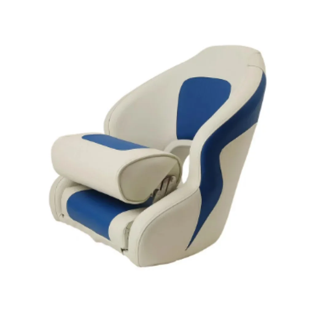 Marine supplier Low Back Folding Boat Chair with Stainless Steel White bass boat captain chairs fishing boat pilot seat